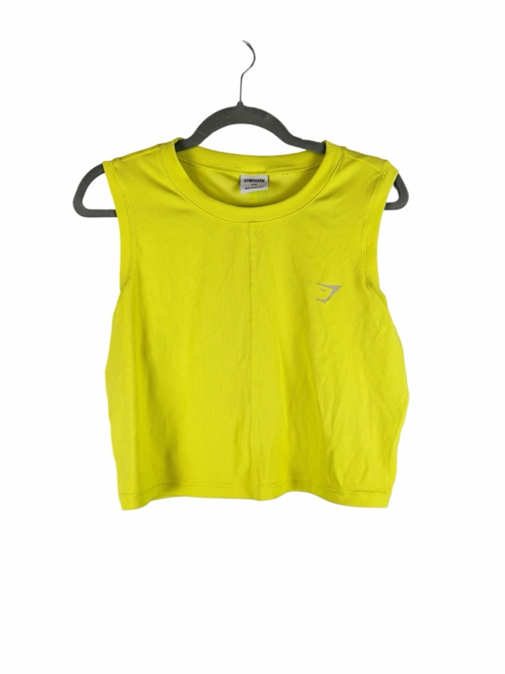 Gymshark Neon Yellow Green Cropped Workout Tank Top Size XXL